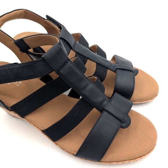 Rockport Briah Gladiator Wedge Sandals Women's Black/Brown Size US8 EU39 - Picture 12 of 12